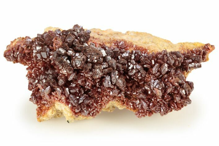 Dark Red Vanadinite Crystals on Barite - Morocco #223665